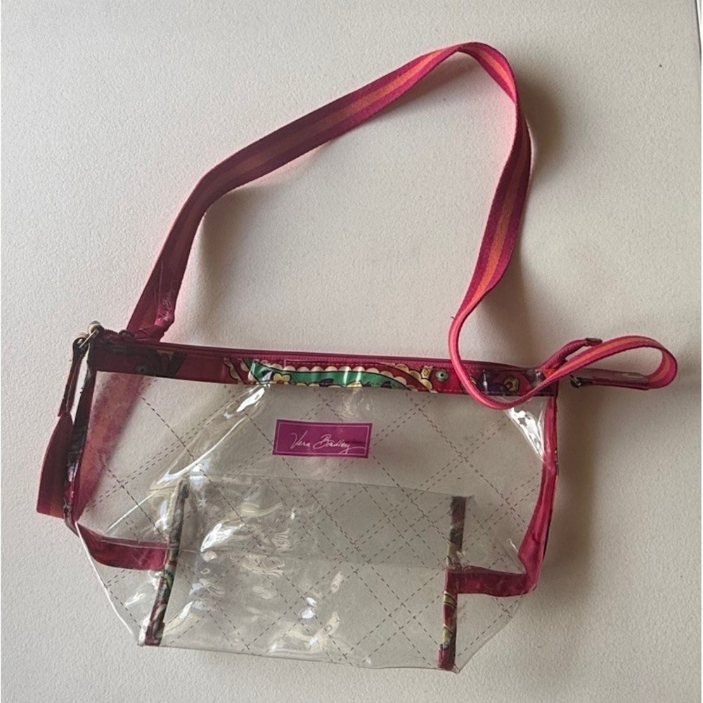Vera Bradley Clear Stadium Crossbody Purse Good Used Condition